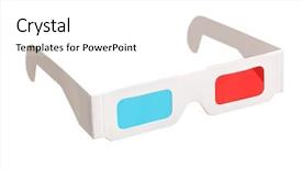  Presentation with glasses - Audience pleasing theme consisting of 3d glasses isolated on white backdrop and a white colored foreground
