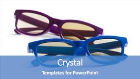  Presentation with cultural diversity kids - Cool new PPT layouts with 3d glasses on white background backdrop and a  colored foreground