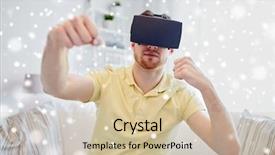  Presentation with augmented reality - Audience pleasing PPT layouts consisting of 3d glasses playing combat game backdrop and a  colored foreground