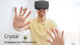  Presentation with virtual reality - Amazing theme having 3d glasses playing video backdrop and a lemonade colored foreground