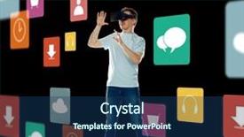  Presentation with augmented reality - Slides with 3d glasses with menu background and a  colored foreground