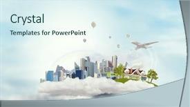  Presentation with lifestyle - Presentation theme enhanced with 3d globe - choose your lifestyle mixed media background and a sky blue colored foreground