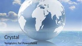  Presentation with world geography earth globe model - PPT theme featuring 3d globe - model earth background and a light blue colored foreground