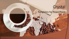  Presentation with coffee book - Amazing presentation design having 3d globe - silhouette of the world backdrop and a lemonade colored foreground