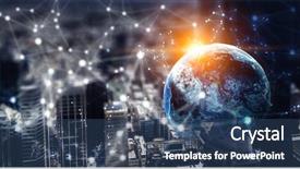  Presentation with emerging technologies in business and biotech - Cool new presentation with 3d globe internet - new technologies for your business backdrop and a  colored foreground