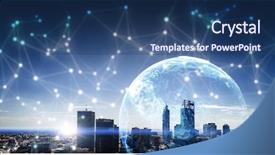  Presentation with emerging technologies in business and biotech - Presentation enhanced with 3d globe internet - new technologies for your business background and a  colored foreground