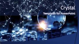  Presentation with business - Presentation theme consisting of 3d globe internet - new technologies for your business background and a  colored foreground