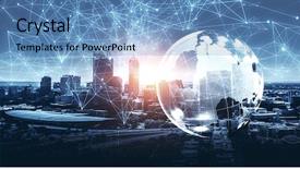  Presentation with 5g technology 3d rendering 5g - Presentation theme having 3d globe internet - new technologies for your business background and a  colored foreground