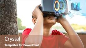  Presentation with virtual learning - Amazing slide deck having simulation learning - digital composite of boy wearing backdrop and a coral colored foreground