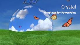  Presentation with green planet - Amazing slides having glossy earth globe - green planet symbolized with beautiful backdrop and a teal colored foreground