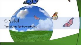  Presentation with green planet - Beautiful presentation theme featuring glossy earth globe - green planet symbolized with beautiful backdrop and a light blue colored foreground