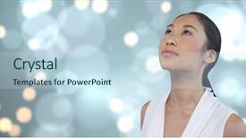  Presentation with digital transformation industry - Audience pleasing presentation consisting of 3d graphics people standing circle - digital composite of woman looking backdrop and a sky blue colored foreground