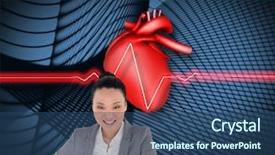  Presentation with composite - Colorful slide set enhanced with 3d heart rate - composite image of smiling asian backdrop and a  colored foreground