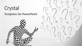  Presentation with human body - Audience pleasing PPT layouts consisting of 3d human character is body backdrop and a white colored foreground