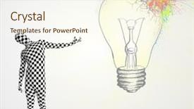  Presentation with human body - Cool new theme with 3d human character is body backdrop and a  colored foreground