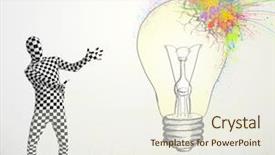  Presentation with human body - Slide set enhanced with 3d human character is body background and a sky blue colored foreground