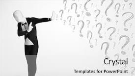  Presentation with human body - Amazing PPT theme having 3d human character is body backdrop and a  colored foreground