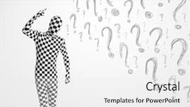  Presentation with human body - Presentation design enhanced with 3d human character is body background and a  colored foreground