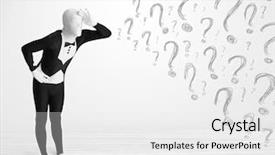  Presentation with human body - Beautiful slide deck featuring 3d human character is body backdrop and a white colored foreground