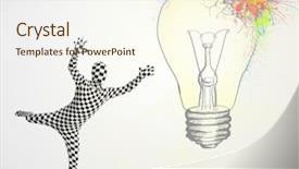  Presentation with human body - Beautiful slide deck featuring 3d human character is body backdrop and a  colored foreground