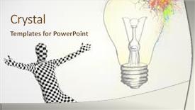  Presentation with human body - Theme with 3d human character is body background and a  colored foreground