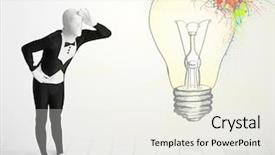  Presentation with human body - Colorful theme enhanced with 3d human character is body backdrop and a white colored foreground