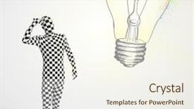  Presentation with human body - Presentation theme with 3d human character is body background and a  colored foreground