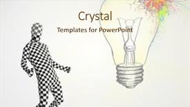  Presentation with human body - Amazing presentation theme having 3d human character is body backdrop and a  colored foreground