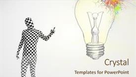  Presentation with human body - PPT theme with 3d human character is body background and a sky blue colored foreground