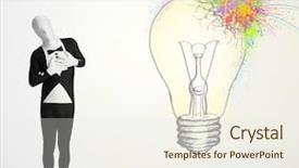  Presentation with human body - Slides consisting of 3d human character is body background and a sky blue colored foreground