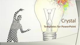  Presentation with human body - PPT theme consisting of 3d human character is body background and a cream colored foreground