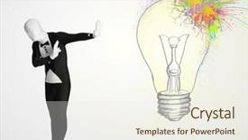  Presentation with human body - Audience pleasing slides consisting of 3d human character is body backdrop and a sky blue colored foreground