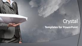  Presentation with plane - Beautiful presentation design featuring 3d human free - paper plane in hands mixed backdrop and a gray colored foreground