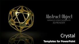  Presentation with black abstract - Slide set featuring 3d-illustration-golden-abstract-object background and a black colored foreground