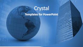  Presentation with 3d character blue globe - Audience pleasing slide deck consisting of 3d illustration of blue globe backdrop and a teal colored foreground