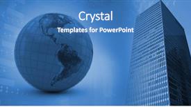  Presentation with globe - Cool new presentation theme with 3d illustration of blue globe backdrop and a teal colored foreground