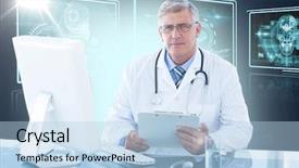  Presentation with confident - Presentation theme consisting of 3d image of different application background and a light blue colored foreground