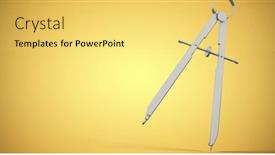  Presentation with compass - Beautiful slide deck featuring 3d-image-of-drawing-compass backdrop and a yellow colored foreground