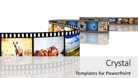  Presentation with film strip - PPT layouts featuring 3d image of film strip background and a white colored foreground