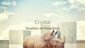  Presentation with concrete block - Amazing PPT theme having 3d-image-of-huge-concrete backdrop and a cream colored foreground