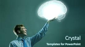  Presentation with brain imaging - Colorful slide deck enhanced with 3d image of human brain backdrop and a ocean colored foreground