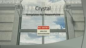  Presentation with security gate - PPT theme enhanced with 3d image of security border background and a light gray colored foreground