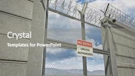  Presentation with razor - Slides with 3d image of security border background and a gray colored foreground