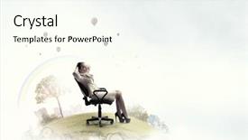  Presentation with rest - Cool new slides with 3d job satisfaction - businesswoman having rest in chair backdrop and a cream colored foreground