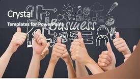  Presentation with composite - Slides enhanced with 3d job satisfaction - digital composite of hands showing background and a dark gray colored foreground