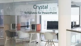  Presentation with new technology - PPT theme with 3d lab new technology laboratory background and a lemonade colored foreground