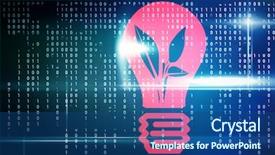  Presentation with technology plant - Slide set enhanced with 3d light bulb with plant background and a ocean colored foreground