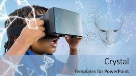  Presentation with binary blue - Beautiful presentation theme featuring 3d little humans - digital composite of kid backdrop and a light blue colored foreground