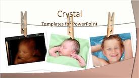  Presentation with baby ultrasound - Amazing PPT theme having 3d little humans - image of newborn baby backdrop and a cream colored foreground