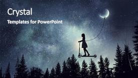  Presentation with dreams - Cool new PPT layouts with 3d little humans - kids sweet dreams mixed media backdrop and a ocean colored foreground